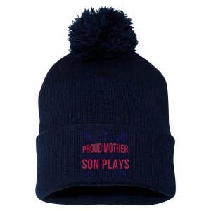 Proud Mother Pray Before Son Plays Baseball Pom Pom 12in Knit Beanie