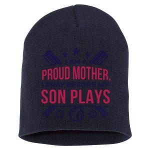 Proud Mother Pray Before Son Plays Baseball Short Acrylic Beanie