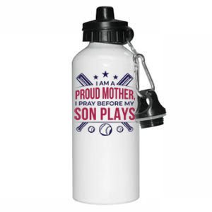 Proud Mother Pray Before Son Plays Baseball Aluminum Water Bottle