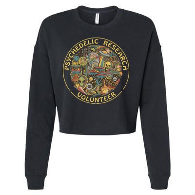 Psychedelic Mushroom Psychedelic Research Volunteer Cropped Pullover Crew