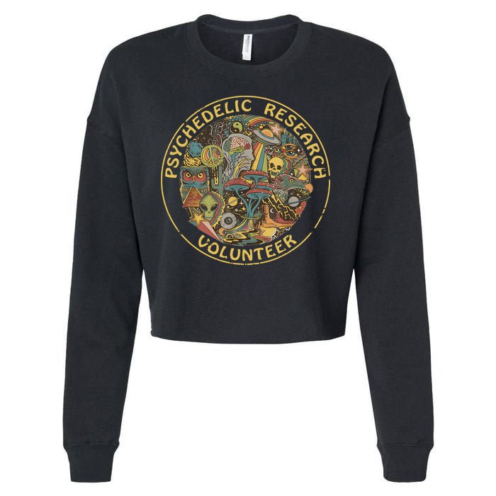Psychedelic Mushroom Psychedelic Research Volunteer Cropped Pullover Crew