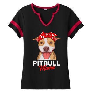 Pittie Mama Pitbull Dog Mom Funny Mothers Day Gifts Ladies Halftime Notch Neck Tee