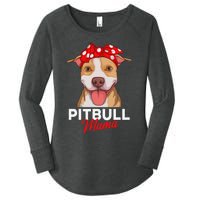 Pittie Mama Pitbull Dog Mom Funny Mothers Day Gifts Women's Perfect Tri Tunic Long Sleeve Shirt