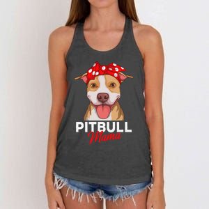 Pittie Mama Pitbull Dog Mom Funny Mothers Day Gifts Women's Knotted Racerback Tank