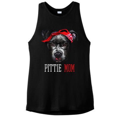 Pittie Mom Pitbull Dog Lovers Mothers Day Gift Ladies PosiCharge Tri-Blend Wicking Tank