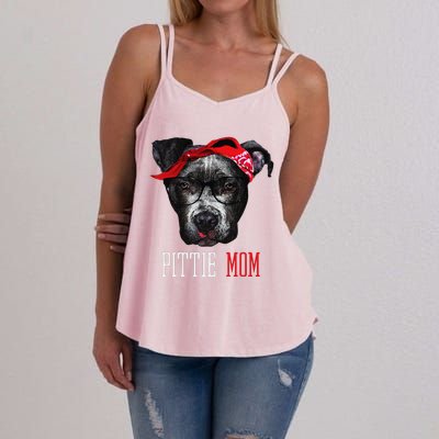 Pittie Mom Pitbull Dog Lovers Mothers Day Gift Women's Strappy Tank