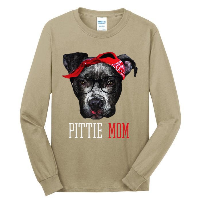 Pittie Mom Pitbull Dog Lovers Mothers Day Gift Tall Long Sleeve T-Shirt