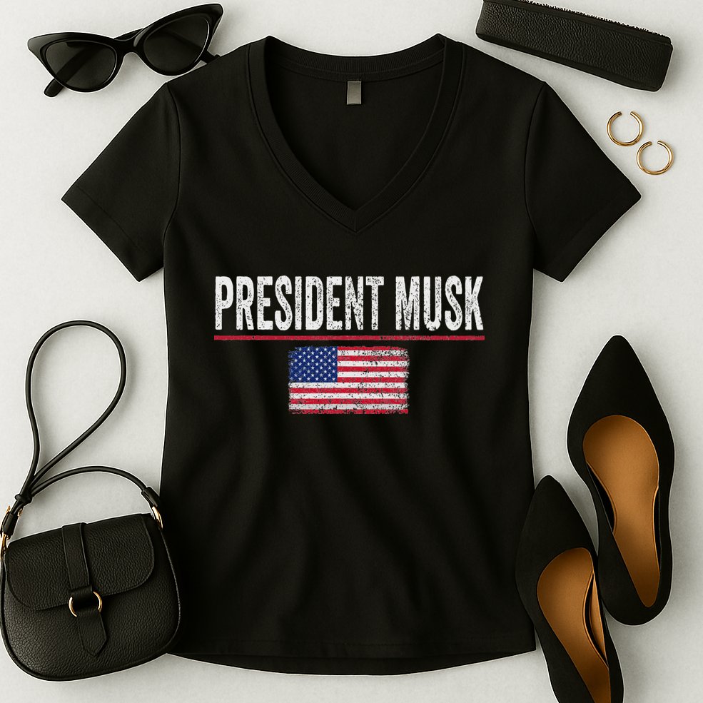 President Musk Women's V-Neck T-Shirt