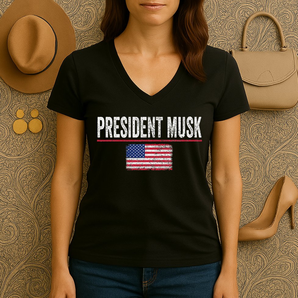 President Musk Women's V-Neck T-Shirt