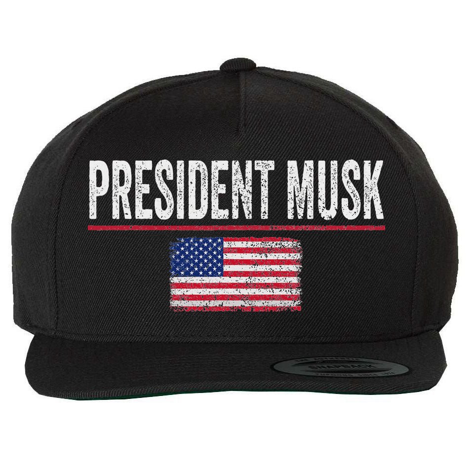 President Musk Wool Snapback Cap