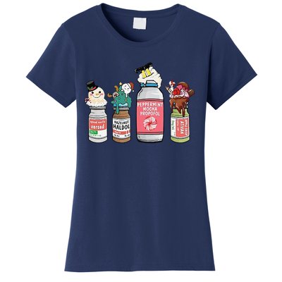 Peppermint Mocha Propofol  Cute Christmas Nurse Women's T-Shirt