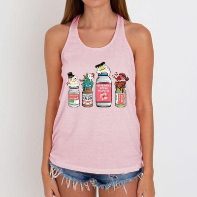 Peppermint Mocha Propofol  Cute Christmas Nurse Women's Knotted Racerback Tank