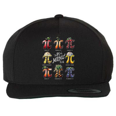 Pi Menu Pi Day 3.14 Funny Fruit Pie Menu Teachers Math Lover Wool Snapback Cap