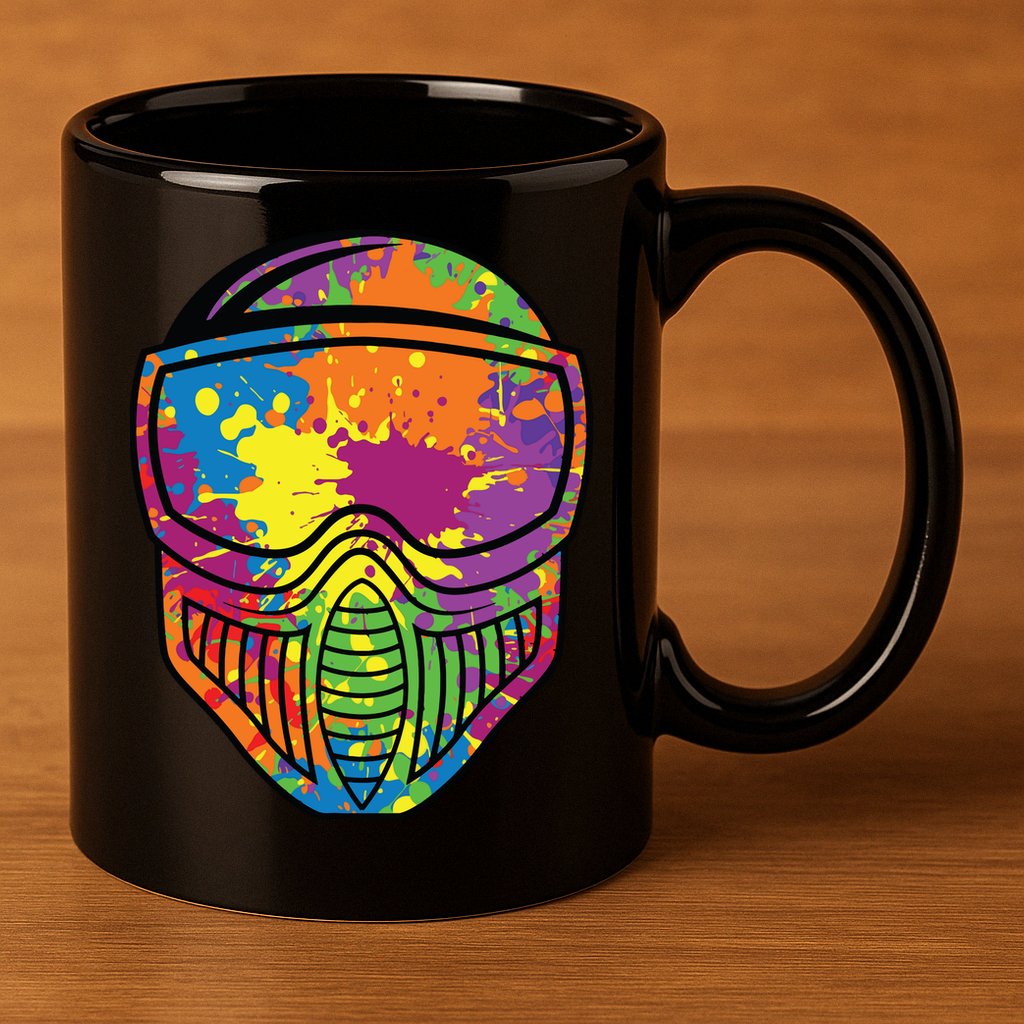 Paintball Mask Paint Shooting Paintballer Air Gun 11oz C Handle Ceramic Mug