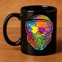 Paintball Mask Paint Shooting Paintballer Air Gun 11oz C Handle Ceramic Mug