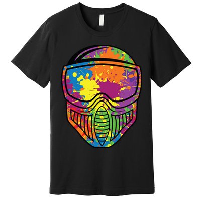 Paintball Mask Paint Shooting Paintballer Air Gun Premium T-Shirt