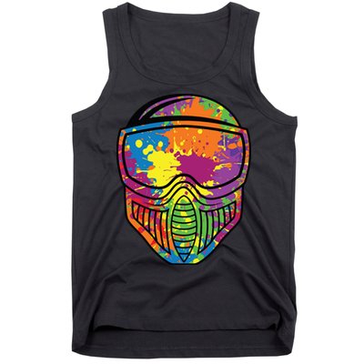 Paintball Mask Paint Shooting Paintballer Air Gun Tank Top