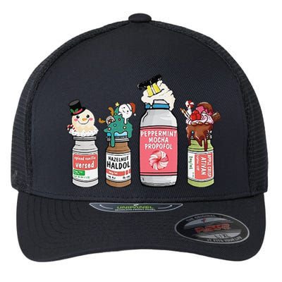 Peppermint Mocha Propofol  Cute Christmas Nurse Flexfit Unipanel Trucker Cap