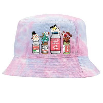 Peppermint Mocha Propofol  Cute Christmas Nurse Tie-Dyed Bucket Hat