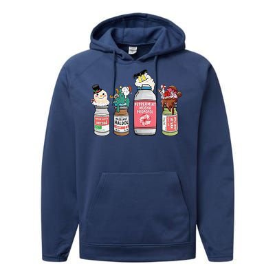 Peppermint Mocha Propofol  Cute Christmas Nurse Performance Fleece Hoodie