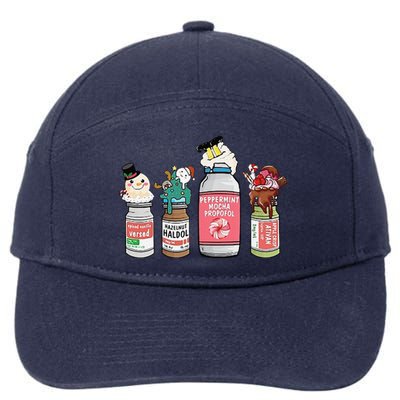 Peppermint Mocha Propofol  Cute Christmas Nurse 7-Panel Snapback Hat