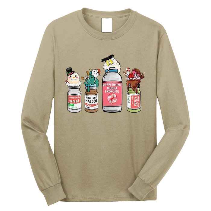 Peppermint Mocha Propofol  Cute Christmas Nurse Long Sleeve Shirt