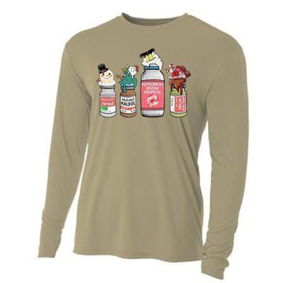 Peppermint Mocha Propofol  Cute Christmas Nurse Cooling Performance Long Sleeve Crew