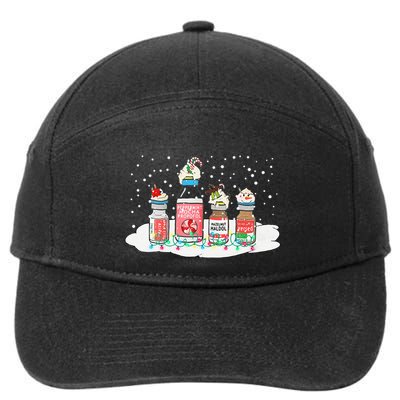 Peppermint Mocha Propofol Funny Nurse Xmas Holiday 7-Panel Snapback Hat
