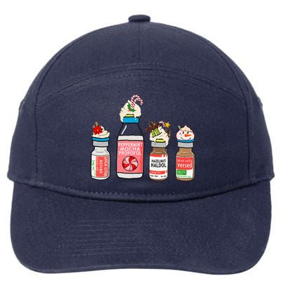 Peppermint Mocha Propofol Cute Christmas Nurse Er Ed Icu Funny Gift 7-Panel Snapback Hat