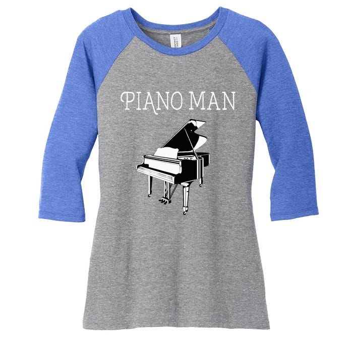 Piano Man Piano Player Pianist Classical Music Lover Women's Tri-Blend 3/4-Sleeve Raglan Shirt