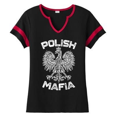 Polish Mafia Poland Polish Eagle Polska Dyngus Day Gift Ladies Halftime Notch Neck Tee