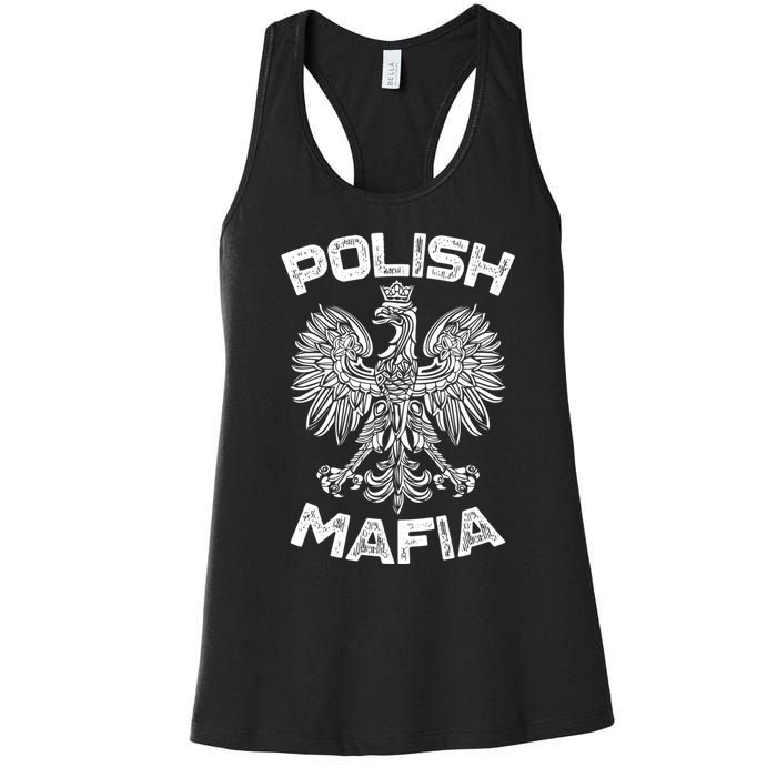 Polish Mafia Poland Polish Eagle Polska Dyngus Day Gift Women's Racerback Tank