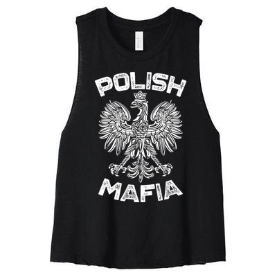 Polish Mafia Poland Polish Eagle Polska Dyngus Day Gift Women's Racerback Cropped Tank