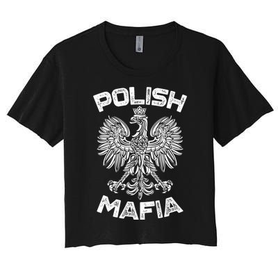 Polish Mafia Poland Polish Eagle Polska Dyngus Day Gift Women's Crop Top Tee