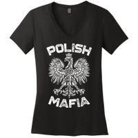 Polish Mafia Poland Polish Eagle Polska Dyngus Day Gift Women's V-Neck T-Shirt