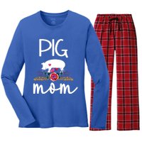 Pig Mom Proud Pig Farmer Pig Owner Pig Mother Gift Women's Long Sleeve Flannel Pajama Set 