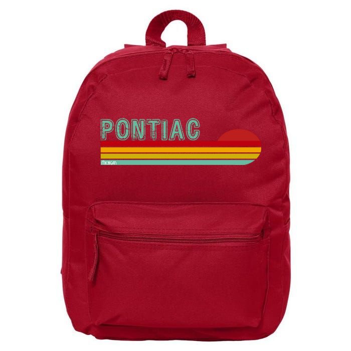 Pontiac Michigan 16 in Basic Backpack