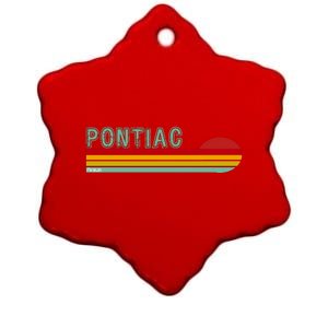 Pontiac Michigan Ceramic Star Ornament