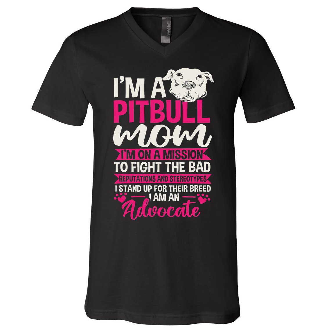 Pitbull Mom Pit Bull Terrier Mommy Pibble Mother's Day V-Neck T-Shirt