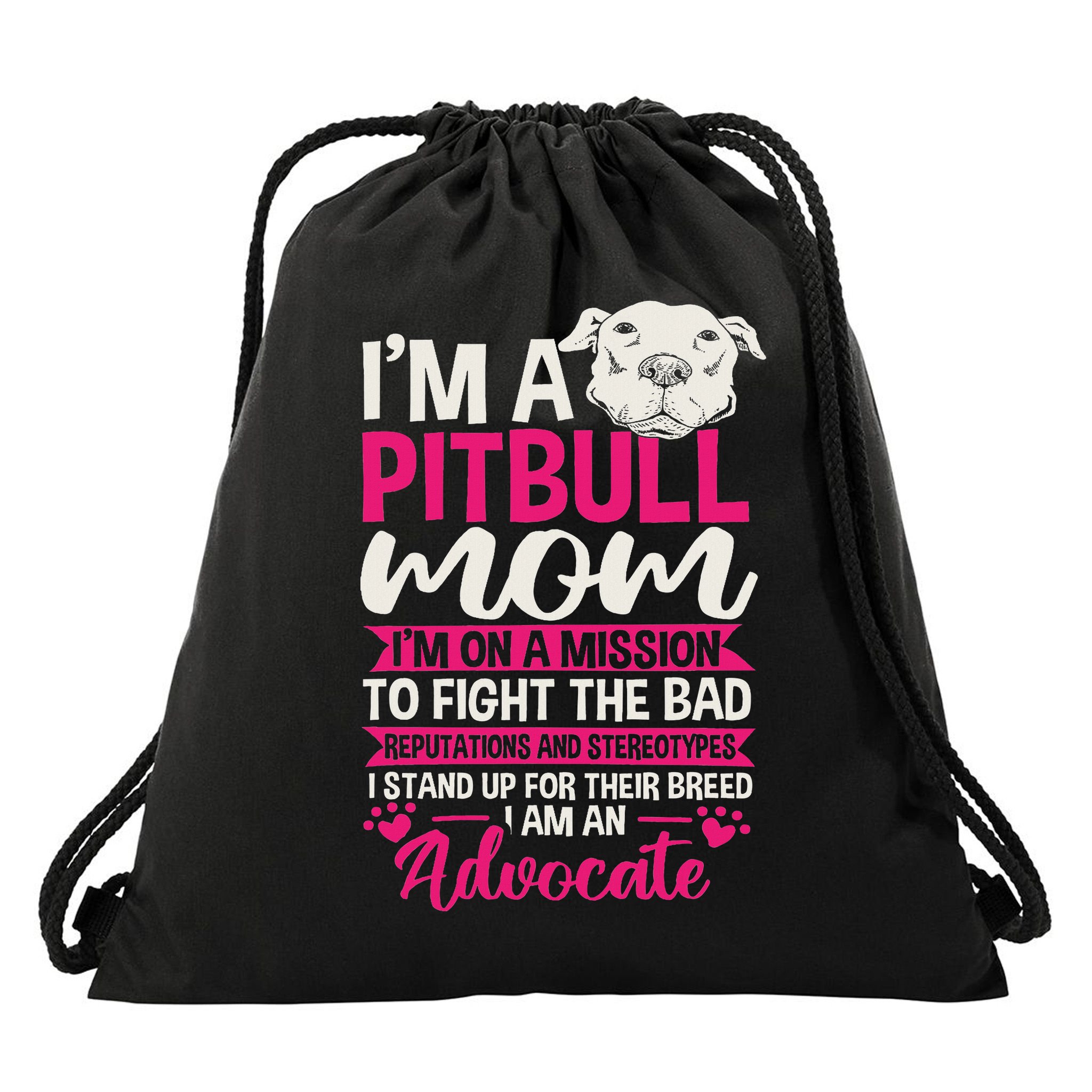 Pitbull Mom Pit Bull Terrier Mommy Pibble Mother's Day Drawstring Bag