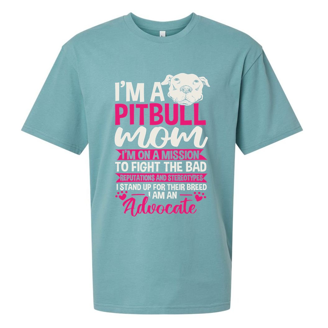 Pitbull Mom Pit Bull Terrier Mommy Pibble Mother's Day Sueded Cloud Jersey T-Shirt