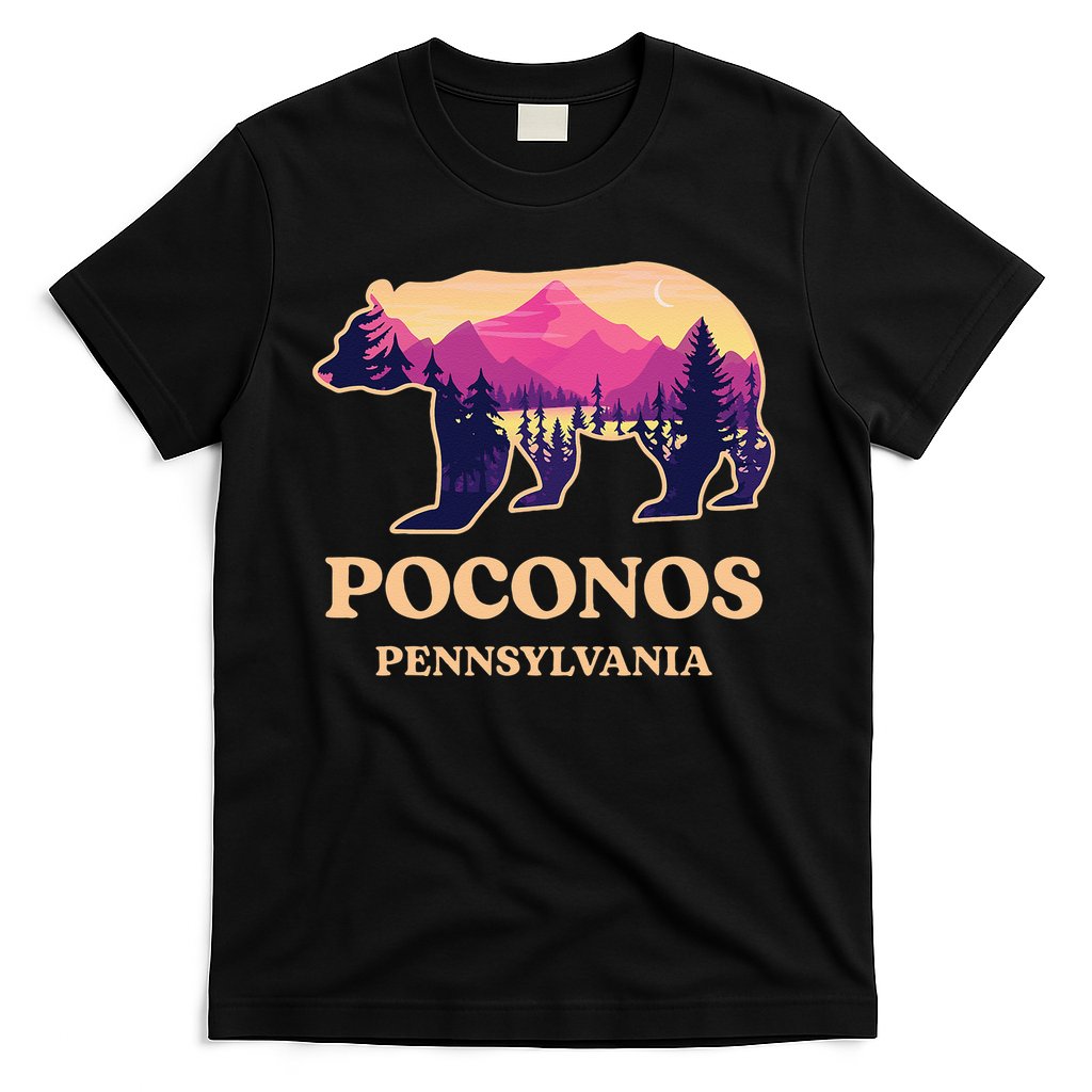 Poconos Mountains Pennsylvania Pa Bear Hiking Souvenirs T-Shirt