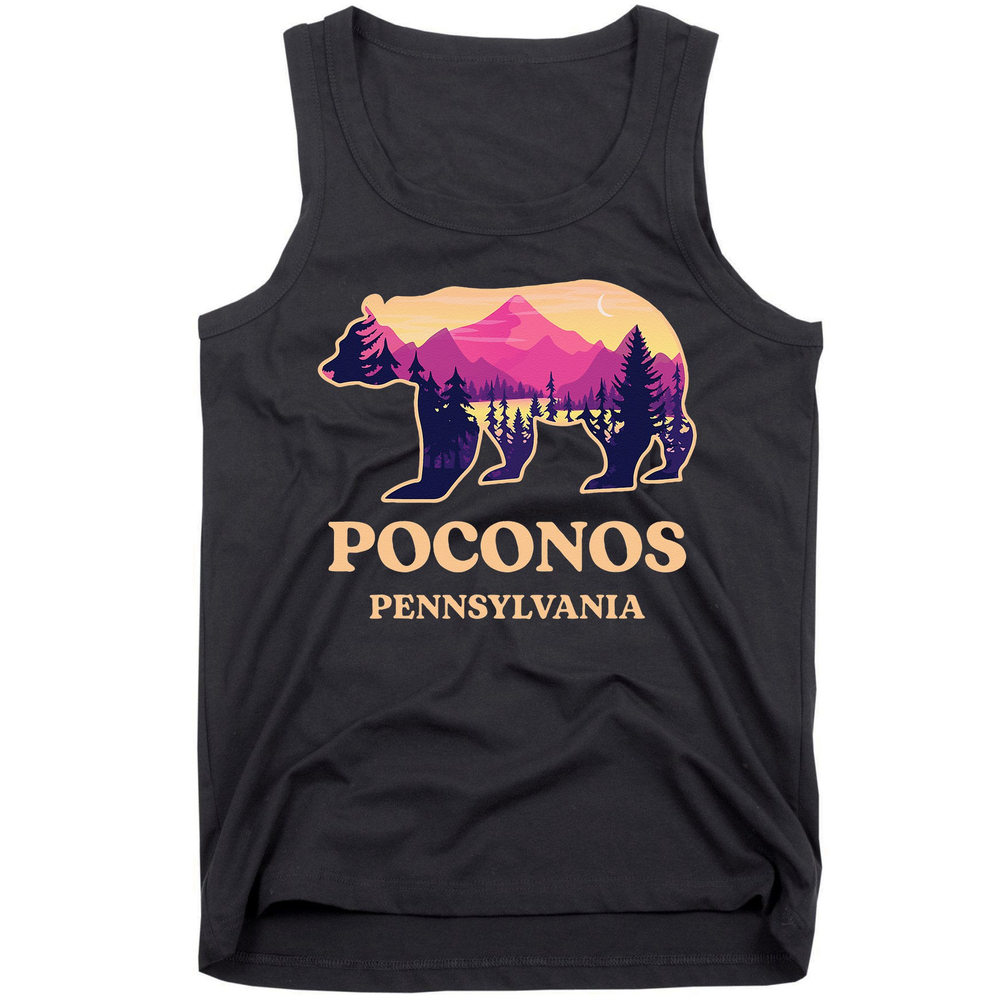 Poconos Mountains Pennsylvania Pa Bear Hiking Souvenirs Tank Top
