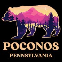 Poconos Mountains Pennsylvania Pa Bear Hiking Souvenirs Womens T-Shirt