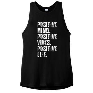 Positive Mind Positive Vibes Positive Life Motivational Ladies PosiCharge Tri-Blend Wicking Tank