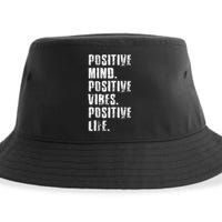 Positive Mind Positive Vibes Positive Life Motivational Sustainable Bucket Hat