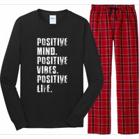 Positive Mind Positive Vibes Positive Life Motivational Long Sleeve Pajama Set