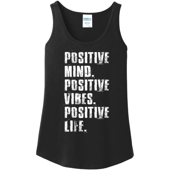 Positive Mind Positive Vibes Positive Life Motivational Ladies Essential Tank