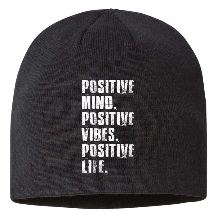 Positive Mind Positive Vibes Positive Life Motivational Sustainable Beanie