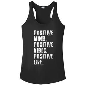 Positive Mind Positive Vibes Positive Life Motivational Ladies PosiCharge Competitor Racerback Tank